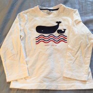 Boys long sleeve embroidered  whale shirt